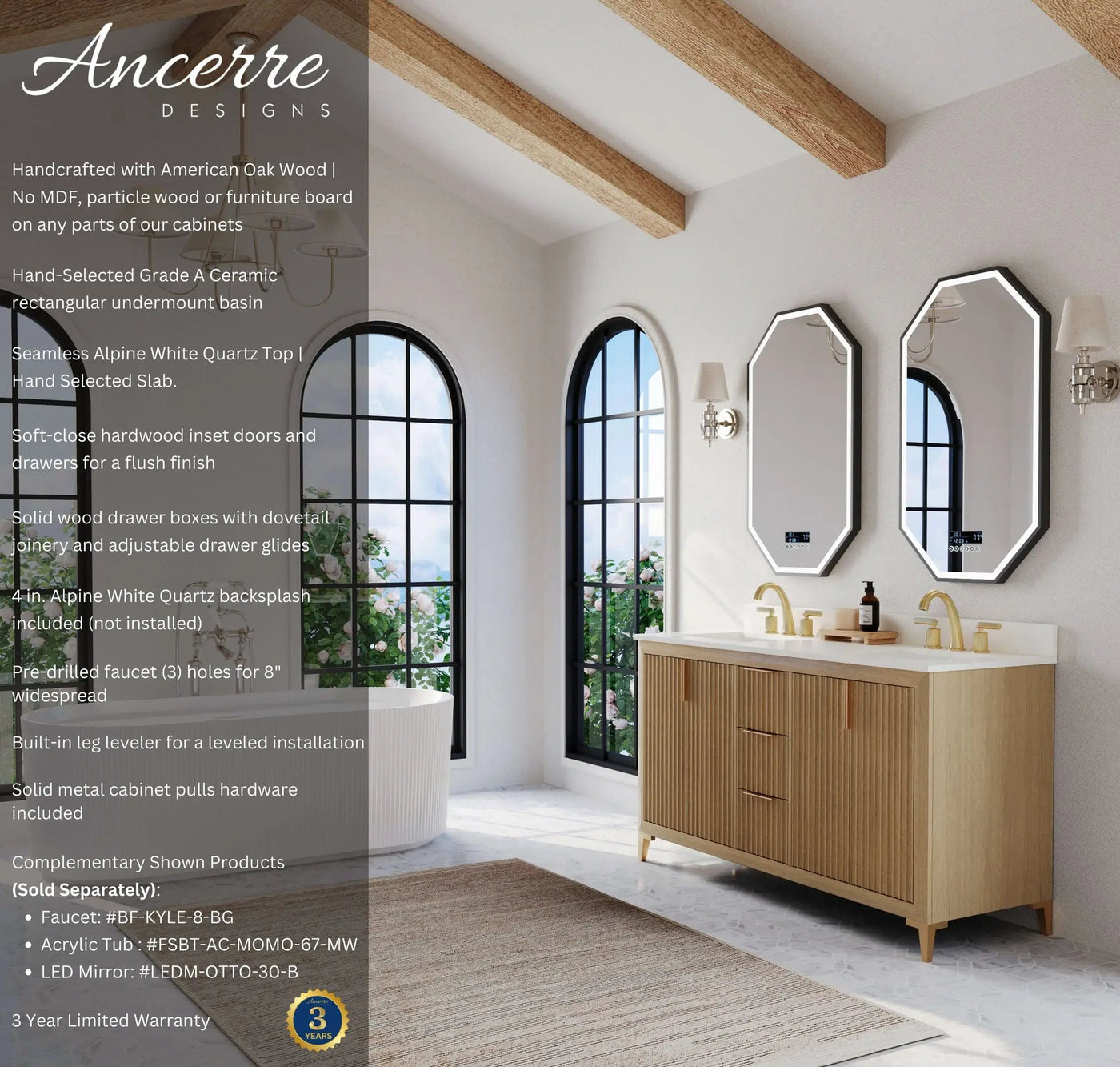 Turlington 60" Bath Vanity Set by Ancerre Designs