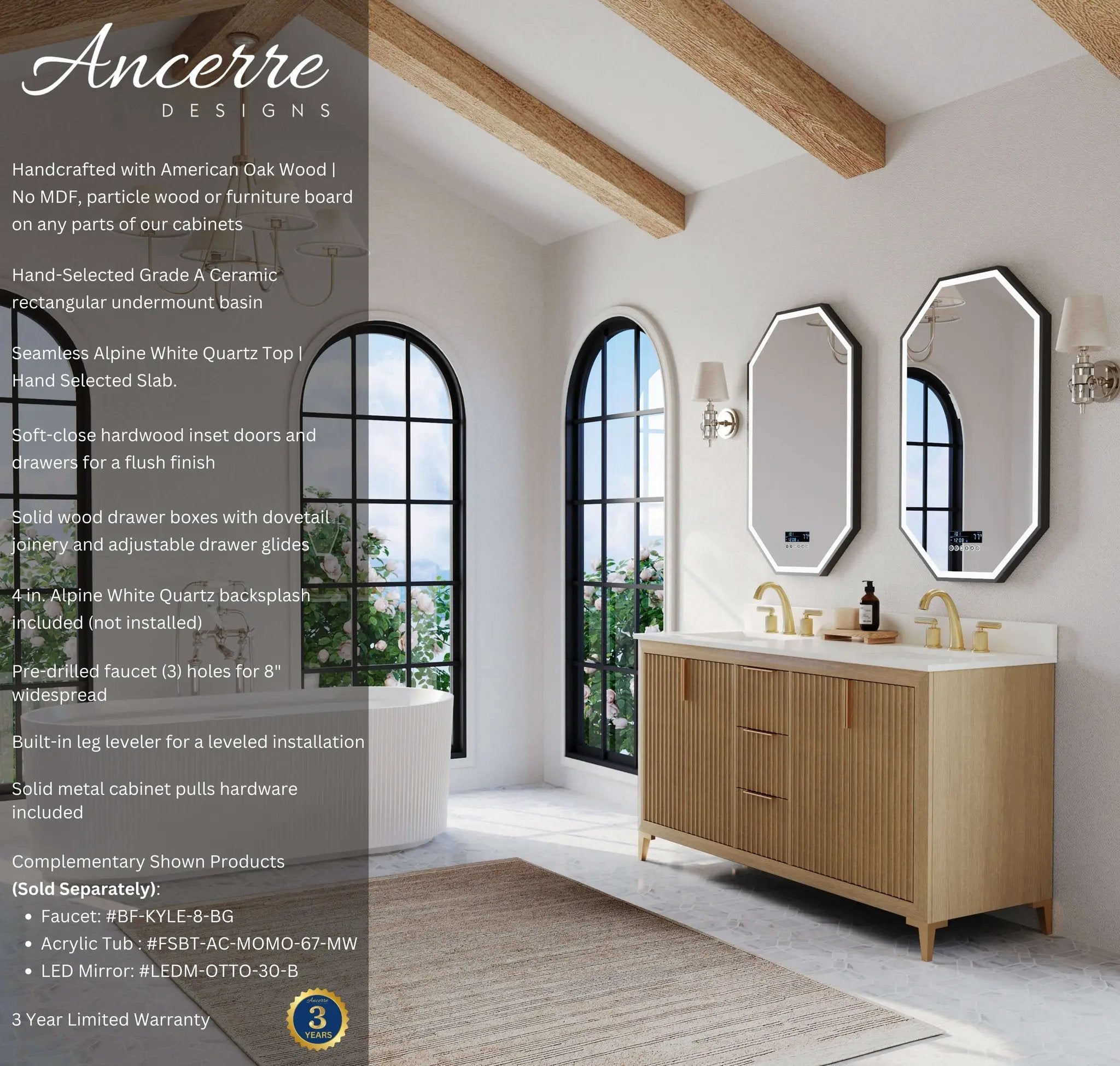 Turlington 60" Bath Vanity Set by Ancerre Designs