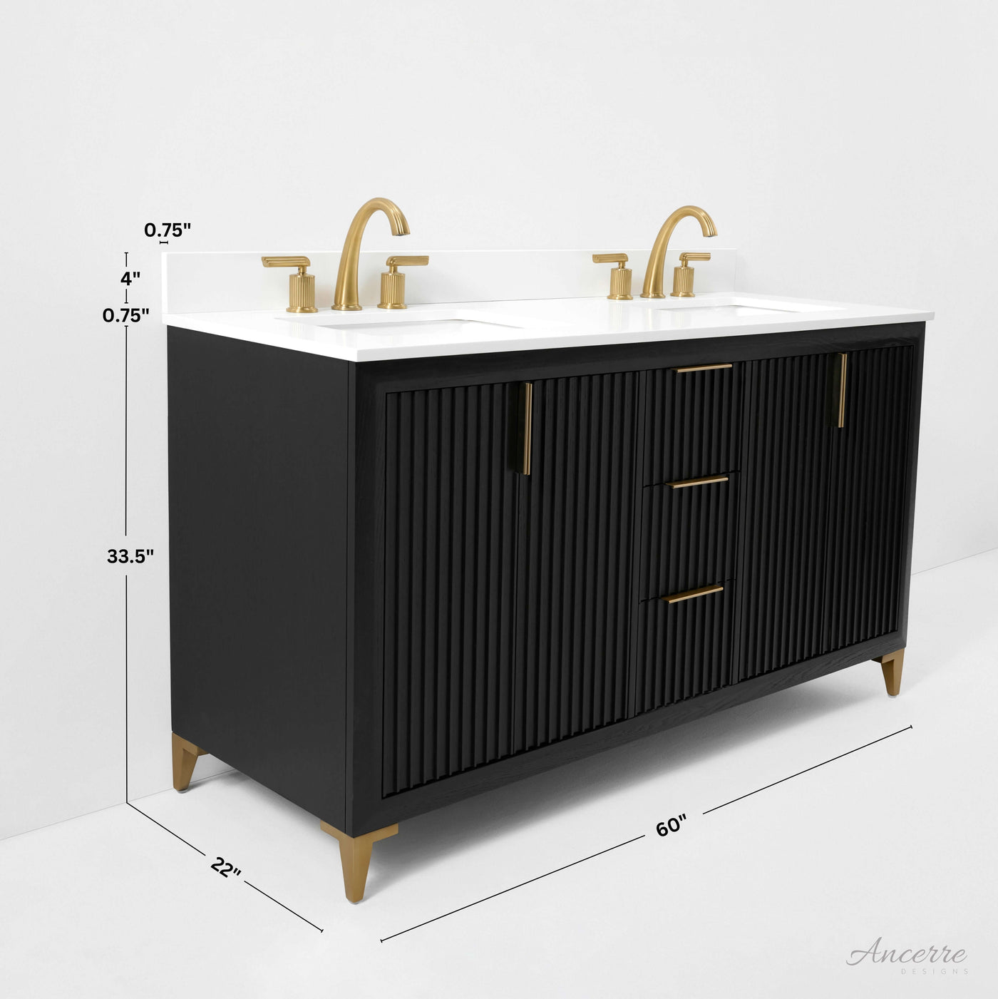 Turlington 60" Bath Vanity Set by Ancerre Designs