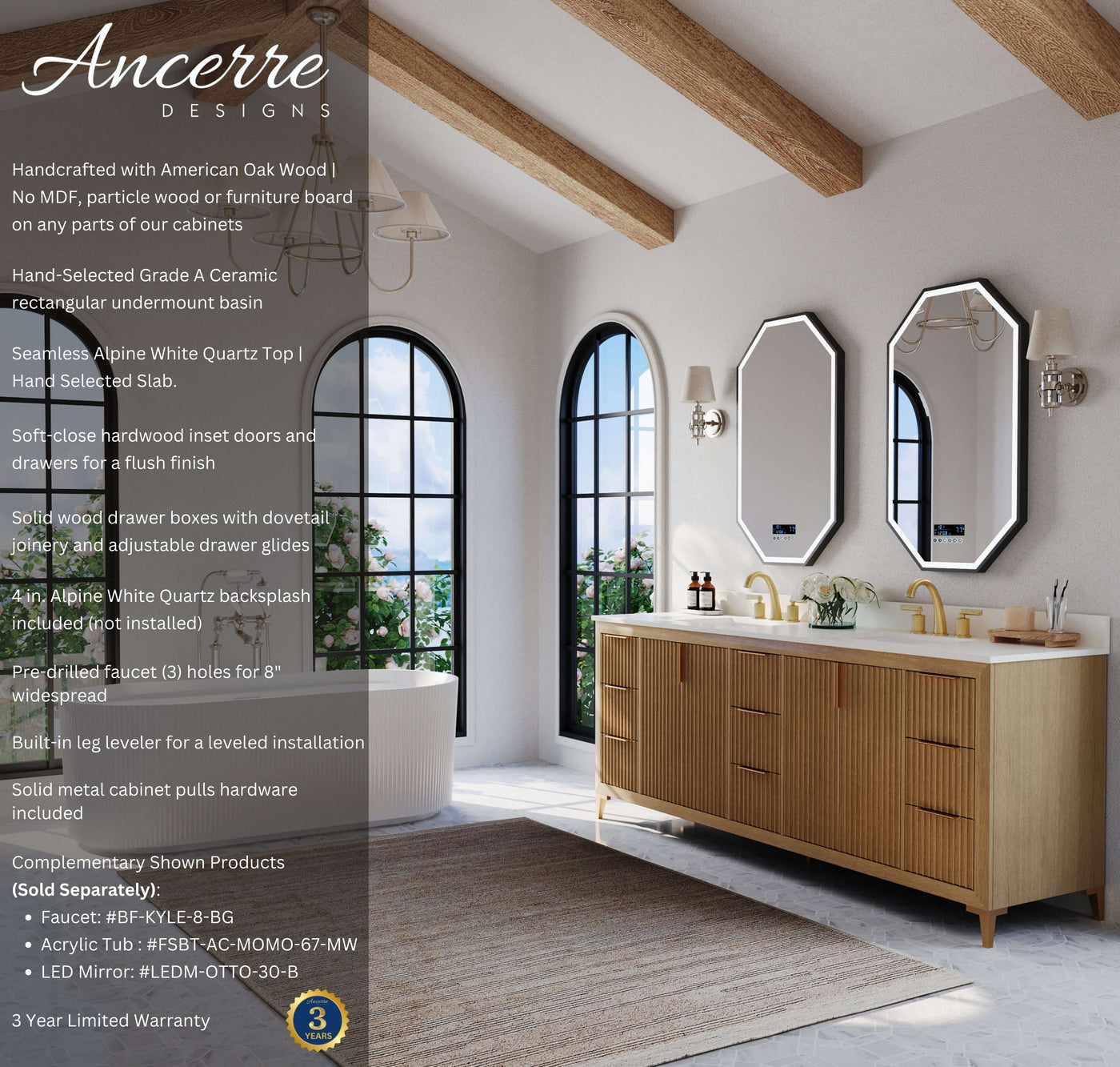 Turlington 84" Bath Vanity Set by Ancerre Designs
