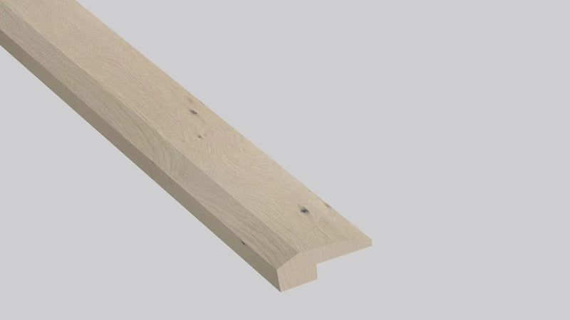 Woodhills Aaron Blonde Oak Wood Semi Gloss End Cap Look Moldings 1.5x0.52 close up
