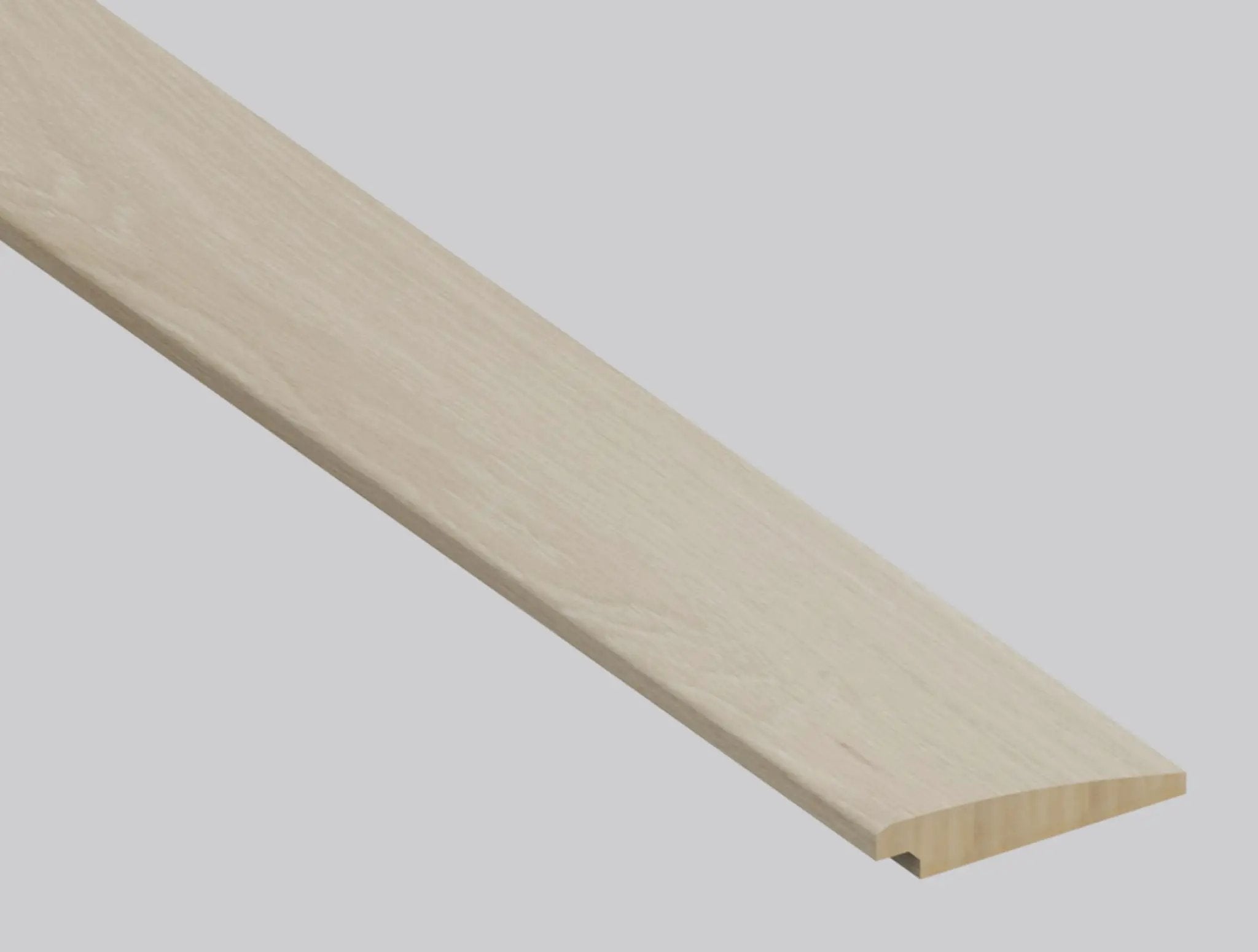 Woodhills Aaron Blonde Oak Wood Semi Gloss Stair Riser Look Moldings 1.77x0.345 close up