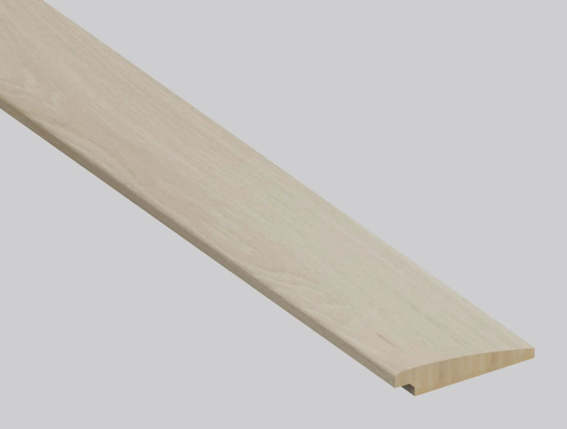 Woodhills Aaron Blonde Oak Wood Semi Gloss Stair Riser Look Moldings 1.77x0.345 close up