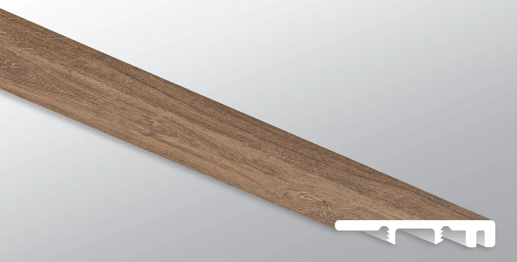 Andover Abingdale Semi Gloss End Cap Wood Look Lvt Moldings 1.5x0.25 close up