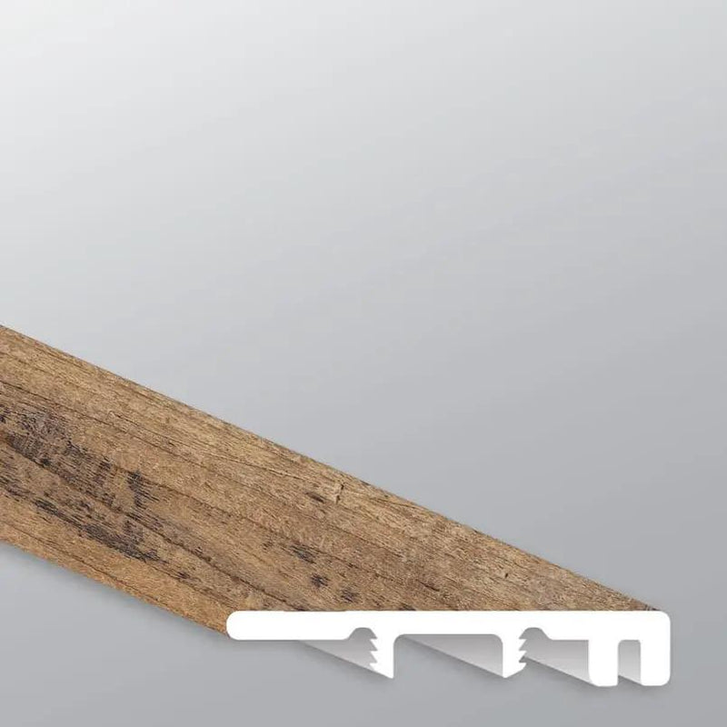 Glenridge Aged Hickory Semi Gloss End Cap Wood Look Lvt Moldings 1.5x0.25 close up