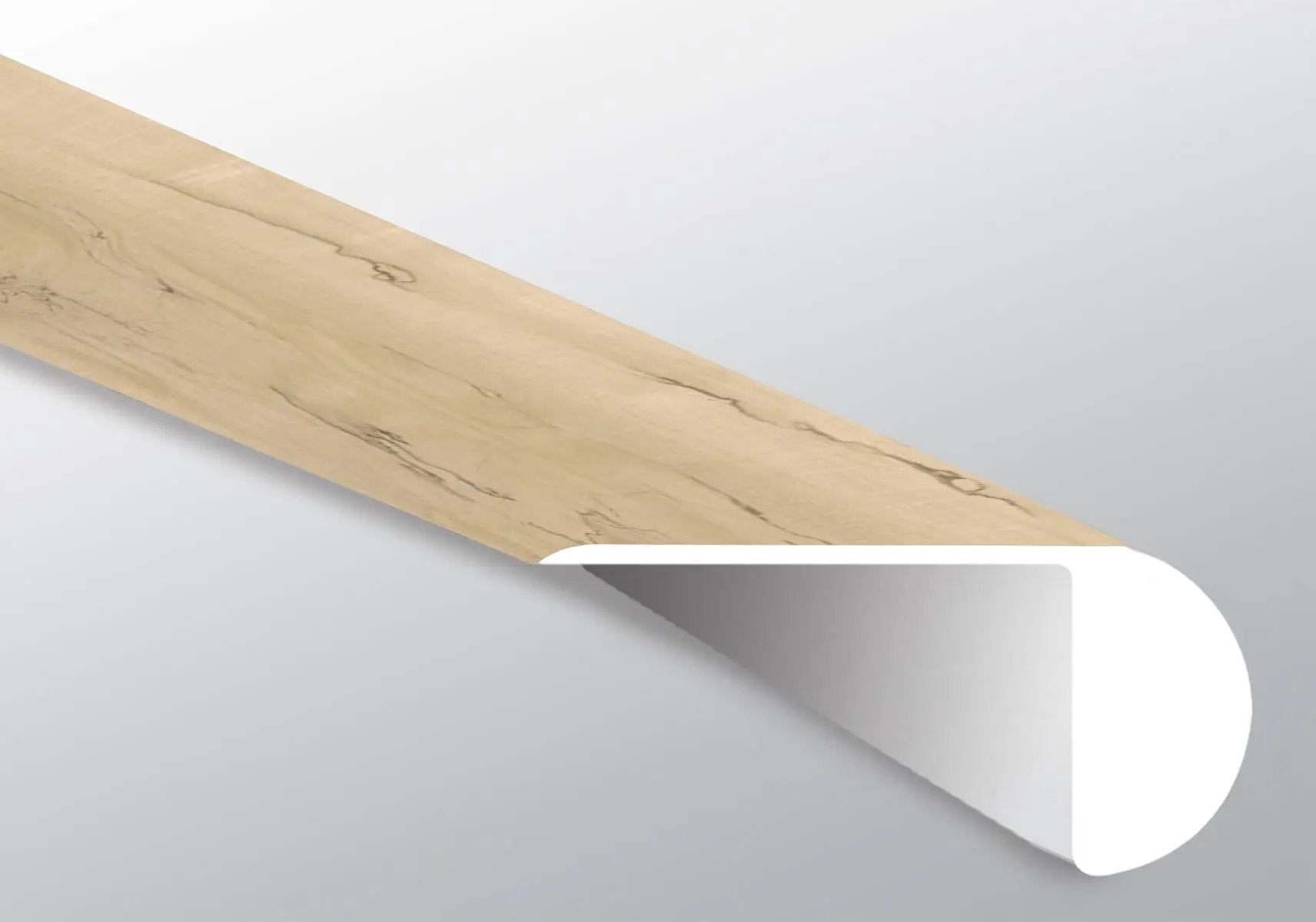 Cyrus Akadia Semi Gloss Overlap Stair Nose Wood Look Lvt Moldings 2.23x1.03 close up