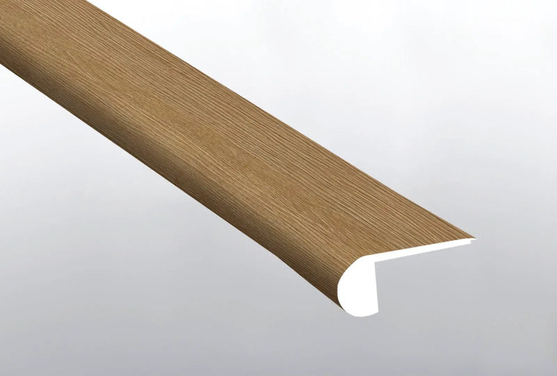 Cyrus 2.0 Amber Forrester Semi Gloss Flush Stair Nose Wood Look Lvt Moldings 2.75x0.75 close up