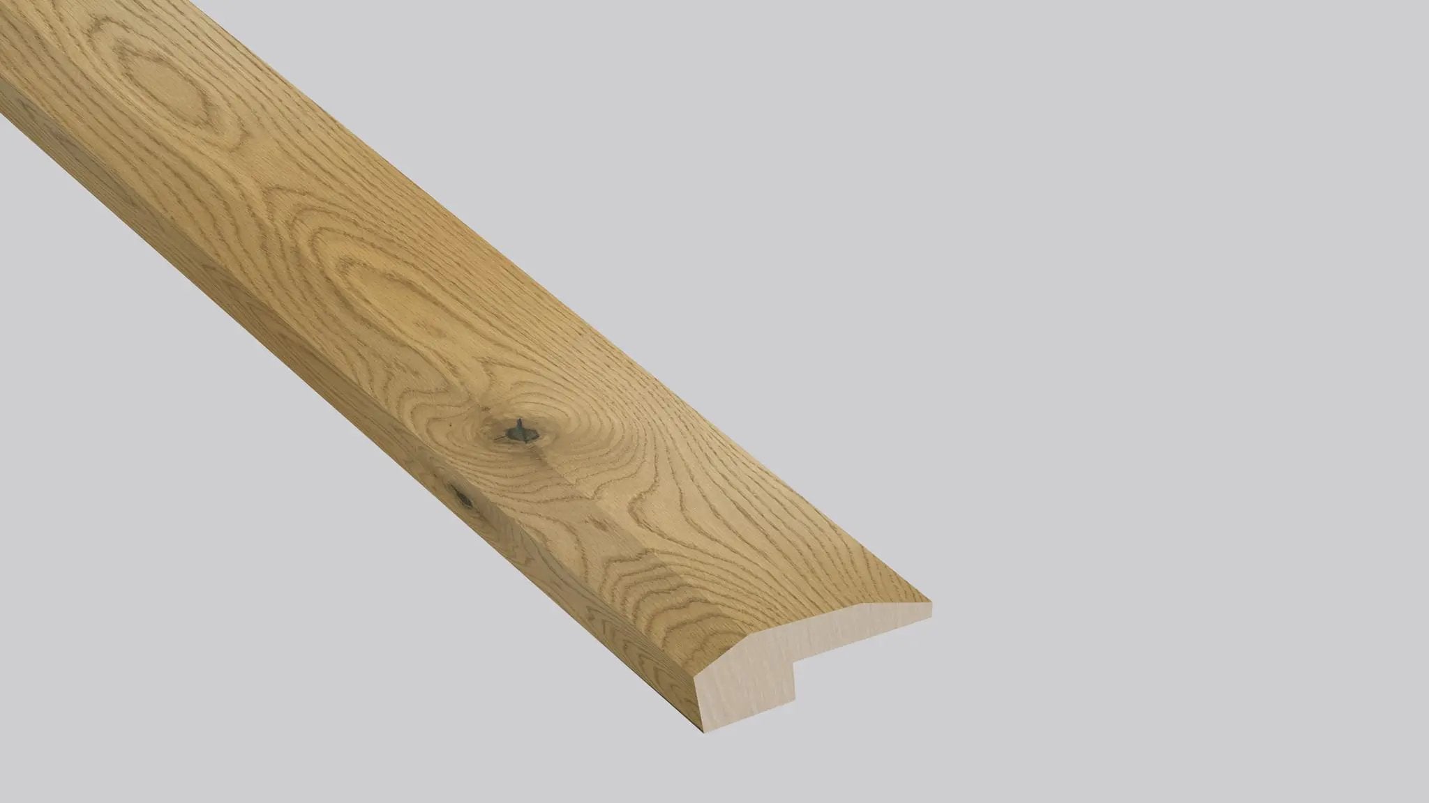 Woodhills Aura Gold Oak Wood Semi Gloss End Cap Look Moldings 1.5x0.52 close up