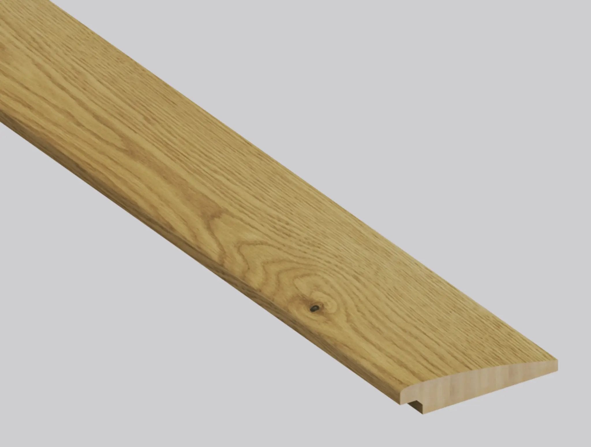 Woodhills Aura Gold Oak Wood Semi Gloss Stair Riser Look Moldings 1.77x0.345 close up