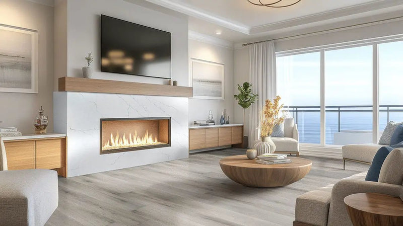 Smithcliffs Avery Ash Semi Gloss End Cap Wood Look Rigid Core Moldings 1.5x0.25 in a finished room
