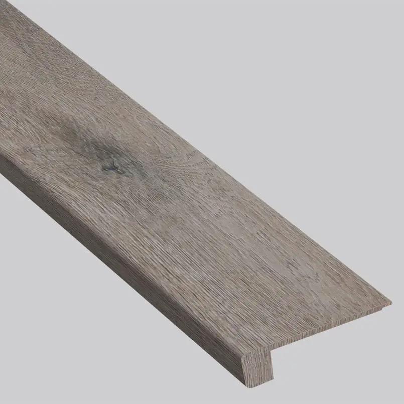 Smithcliffs Avery Ash Semi Gloss Flush Stair Nose End Cap Wood Look Rigid Core Moldings 4.53x0.94 close up