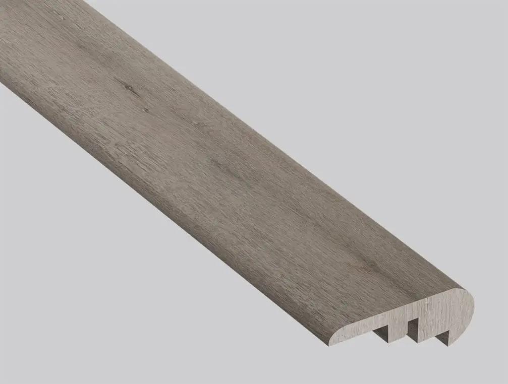 Smithcliffs Avery Ash Semi Gloss Overlap Stair Nose Wood Look Rigid Core Moldings 2.23x1.03 close up
