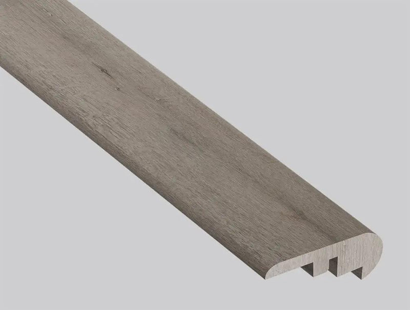 Smithcliffs Avery Ash Semi Gloss Overlap Stair Nose Wood Look Rigid Core Moldings 2.23x1.03 close up