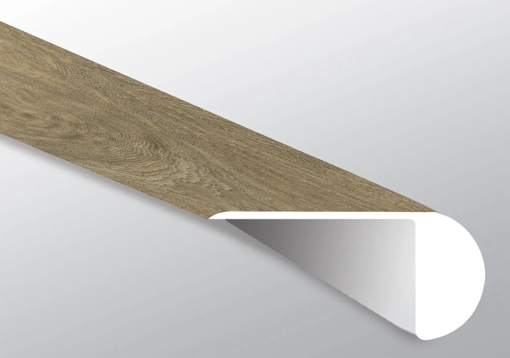 Acclima Ayla Semi Gloss Overlap Stair Nose Wood Look Lvt Moldings 2.23x1.03 close up