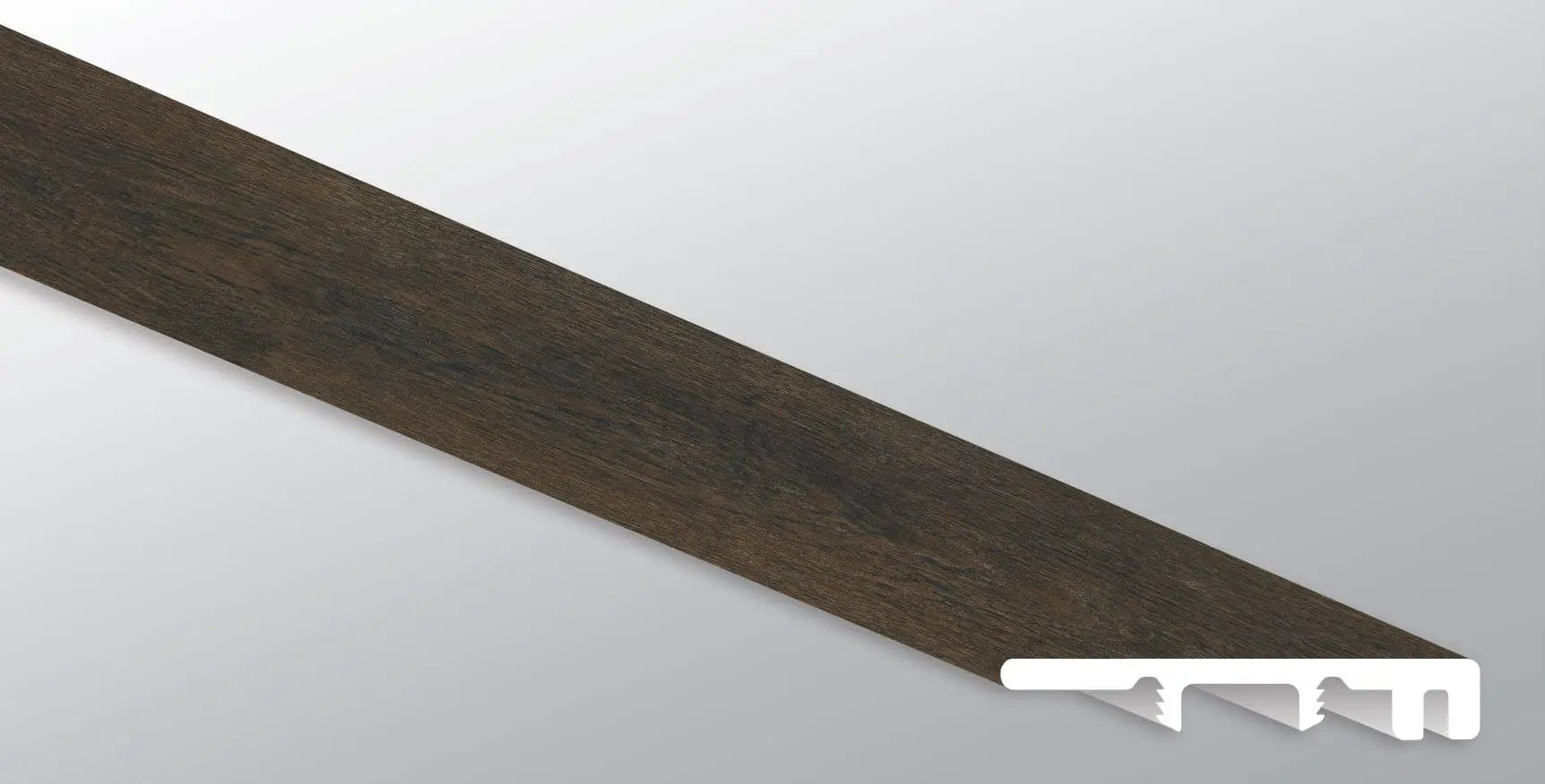 Cyrus Barrell Semi Gloss End Cap Wood Look Lvt Moldings 1.5x0.25 close up