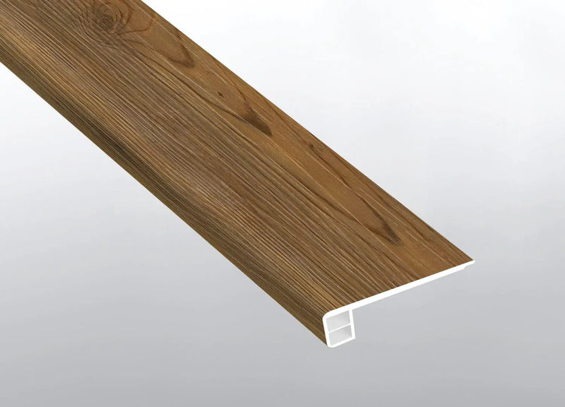 Cyrus 2.0 Barnstorm Semi Gloss Flush Stair Nose End Cap Wood Look Lvt Moldings 2.75x0.75 close up