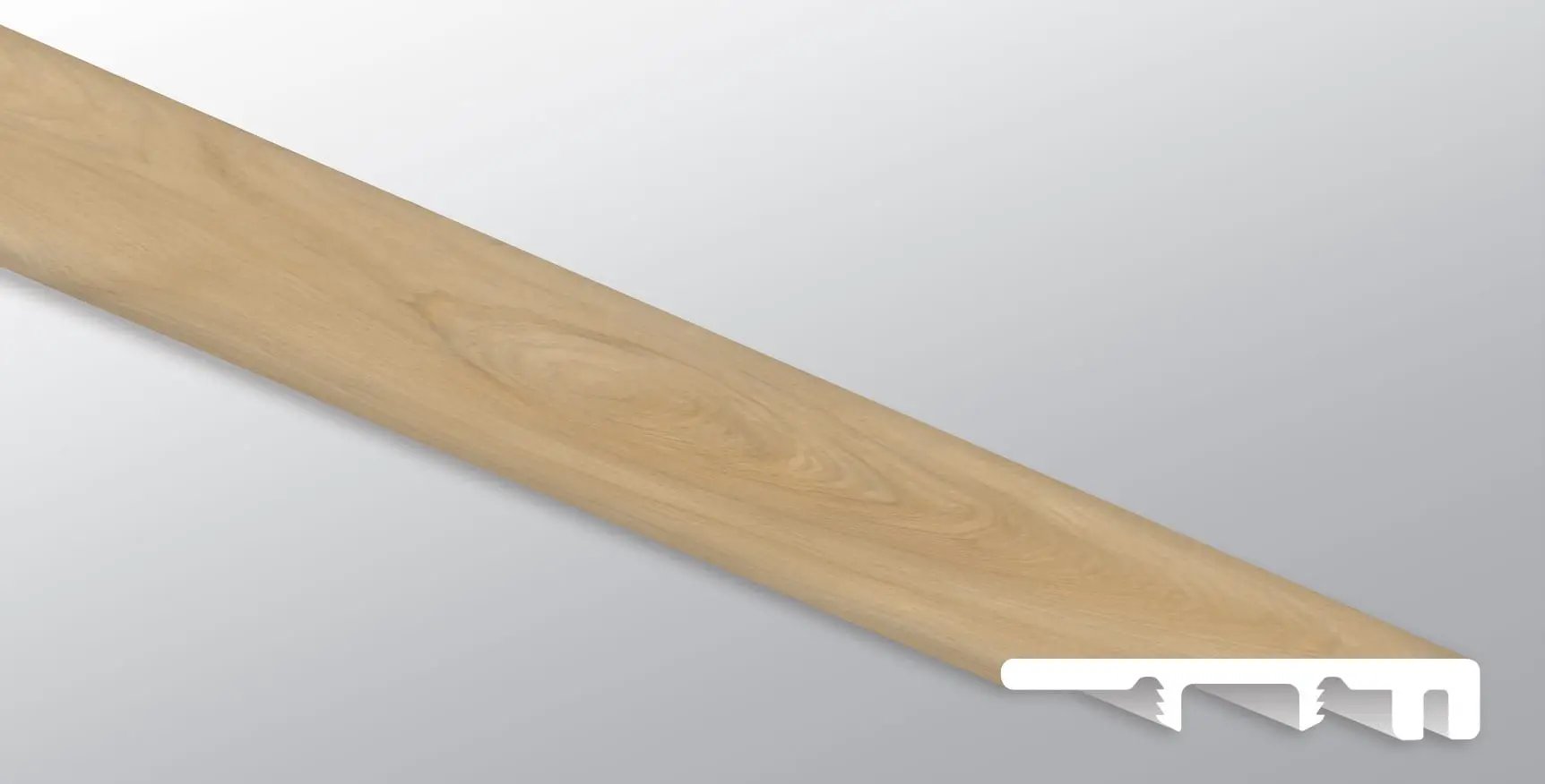 Andover Bayhill Blonde Semi Gloss End Cap Wood Look Lvt Moldings 1.5x0.25 close up
