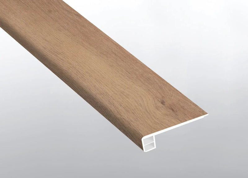 Andover Bellamy Brooks Semi Gloss Flush Stair Nose End Cap Wood Look Lvt Moldings 2.75x0.75 close up
