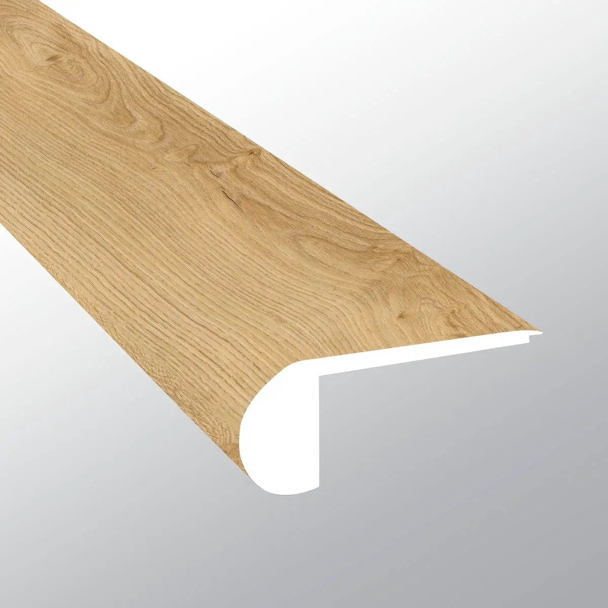 Wayne Parc Bluffview Semi Gloss Flush Stair Nose Wood Look Lvt Moldings 2.75x0.75 close up