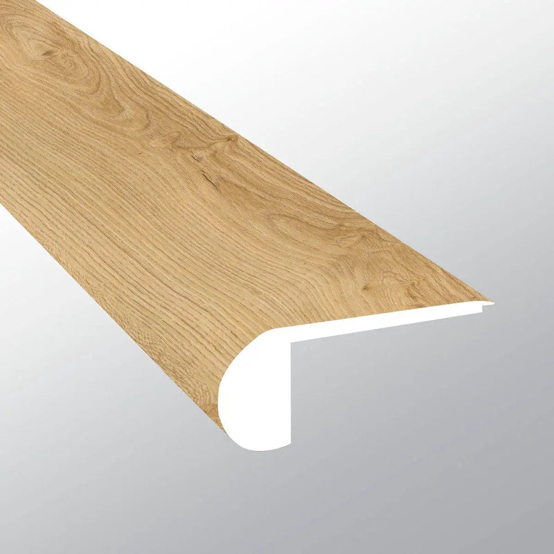Wayne Parc Bluffview Semi Gloss Flush Stair Nose Wood Look Lvt Moldings 2.75x0.75 close up
