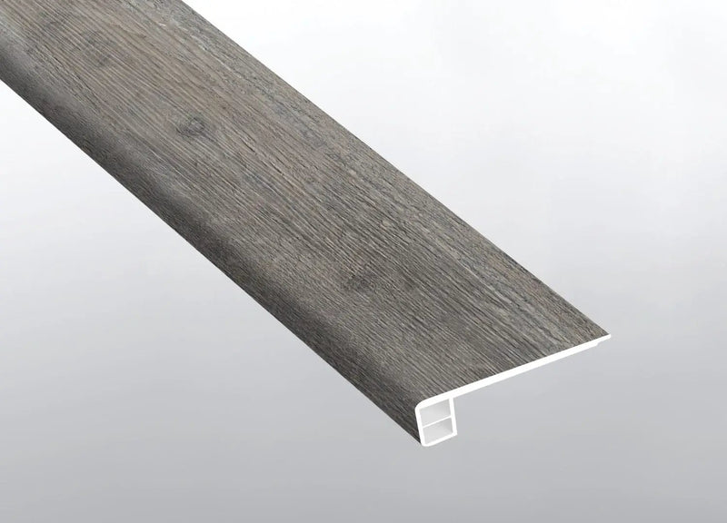 Cyrus Boswell Semi Gloss Flush Stair Nose End Cap Wood Look Lvt Moldings 2.75x0.75 close up