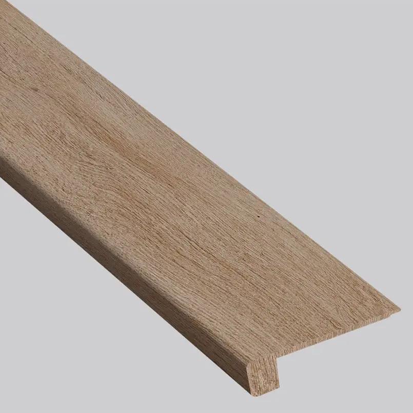 Smithcliffs Brockton Semi Gloss Flush Stair Nose End Cap Wood Look Rigid Core Moldings 4.53x0.94 close up