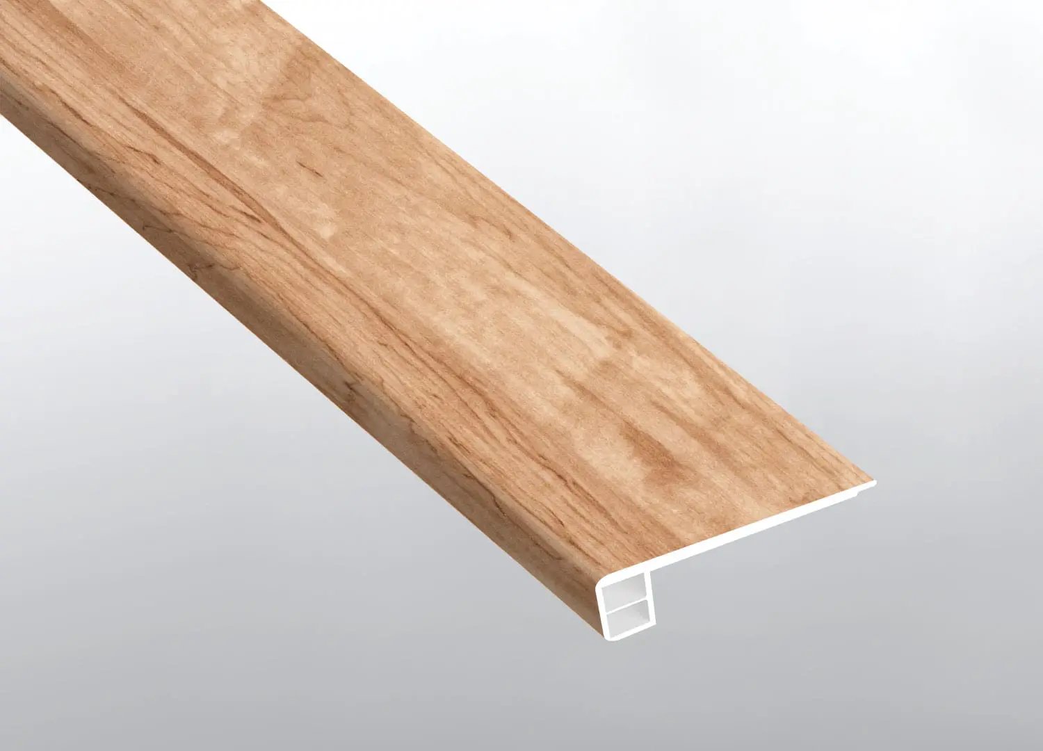Cyrus Brookline Semi Gloss Flush Stair Nose End Cap Wood Look Lvt Moldings 2.75x0.75 close up