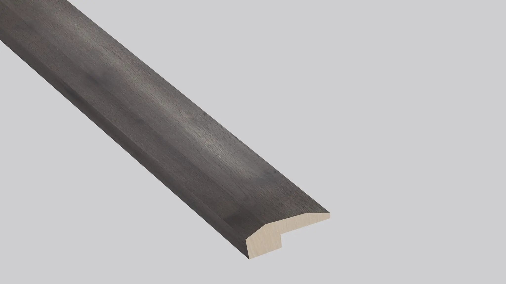 Woodhills Brook Timber Hickory Wood Semi Gloss End Cap Look Moldings 1.5x0.52 close up