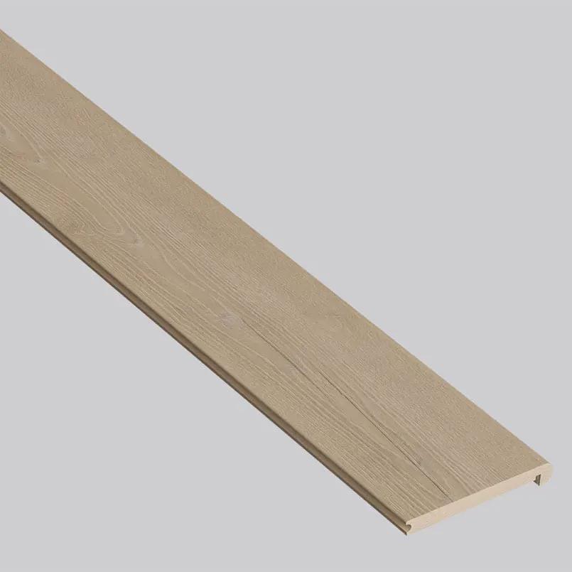 Shorecliffs Brundinson Wood Semi Gloss Flush Stair Nose Look Rigid Core Moldings 4.53x0.94 close up