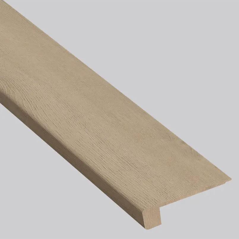 Shorecliffs Brundinson Wood Semi Gloss Flush Stair Nose End Cap Look Rigid Core Moldings 4.53x0.94 close up