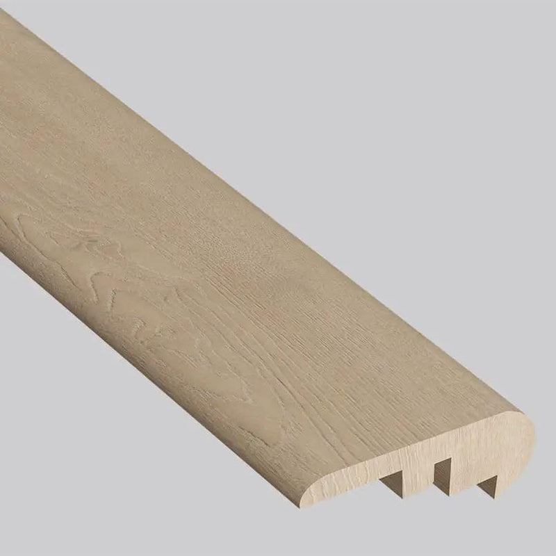 Shorecliffs Brundinson Wood Semi Gloss Overlap Stair Nose Look Rigid Core Moldings 2.23x1.03 close up