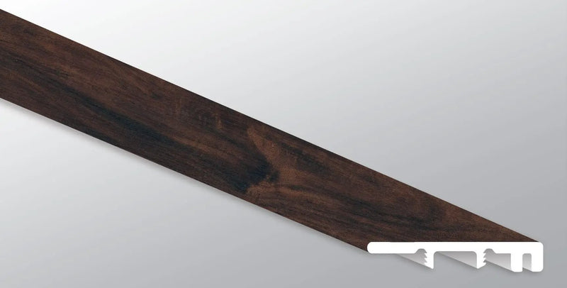 Glenridge Burnished Acacia Semi Gloss End Cap Wood Look Lvt Moldings 1.5x0.25 close up