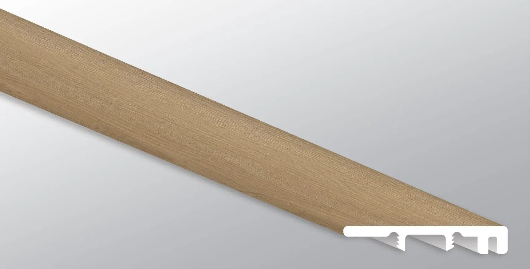 Laurel Cabana Semi Gloss End Cap Wood Look Lvt Moldings 1.5x0.25 close up