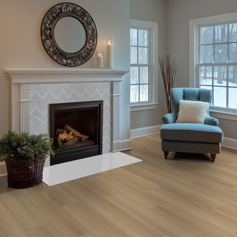 Laurel Cabana Semi Gloss Stair Riser Wood Look Lvt Moldings 1.59x0.18 in a finished room