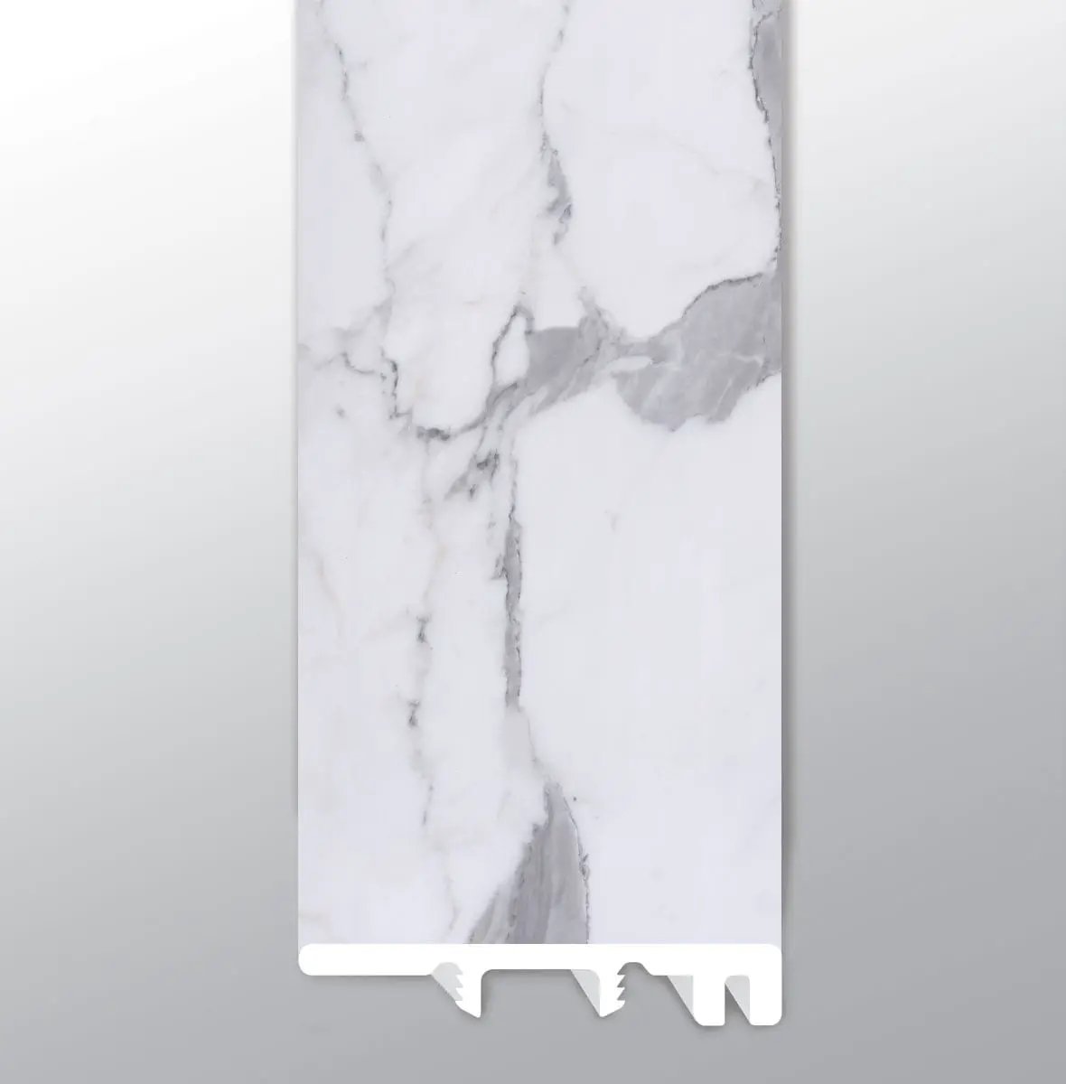 Trecento Calacatta Legend Semi Gloss End Cap Marble Look Lvt Moldings 1.5x0.25 close up