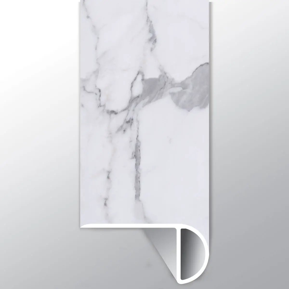 Trecento Calacatta Legend Semi Gloss Overlap Stair Nose Marble Look Lvt Moldings 2.23x1.03 close up