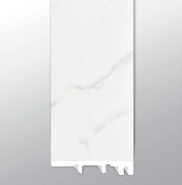 Trecento Calacatta Marbello Semi Gloss End Cap Lvt Moldings 1.5x0.25
