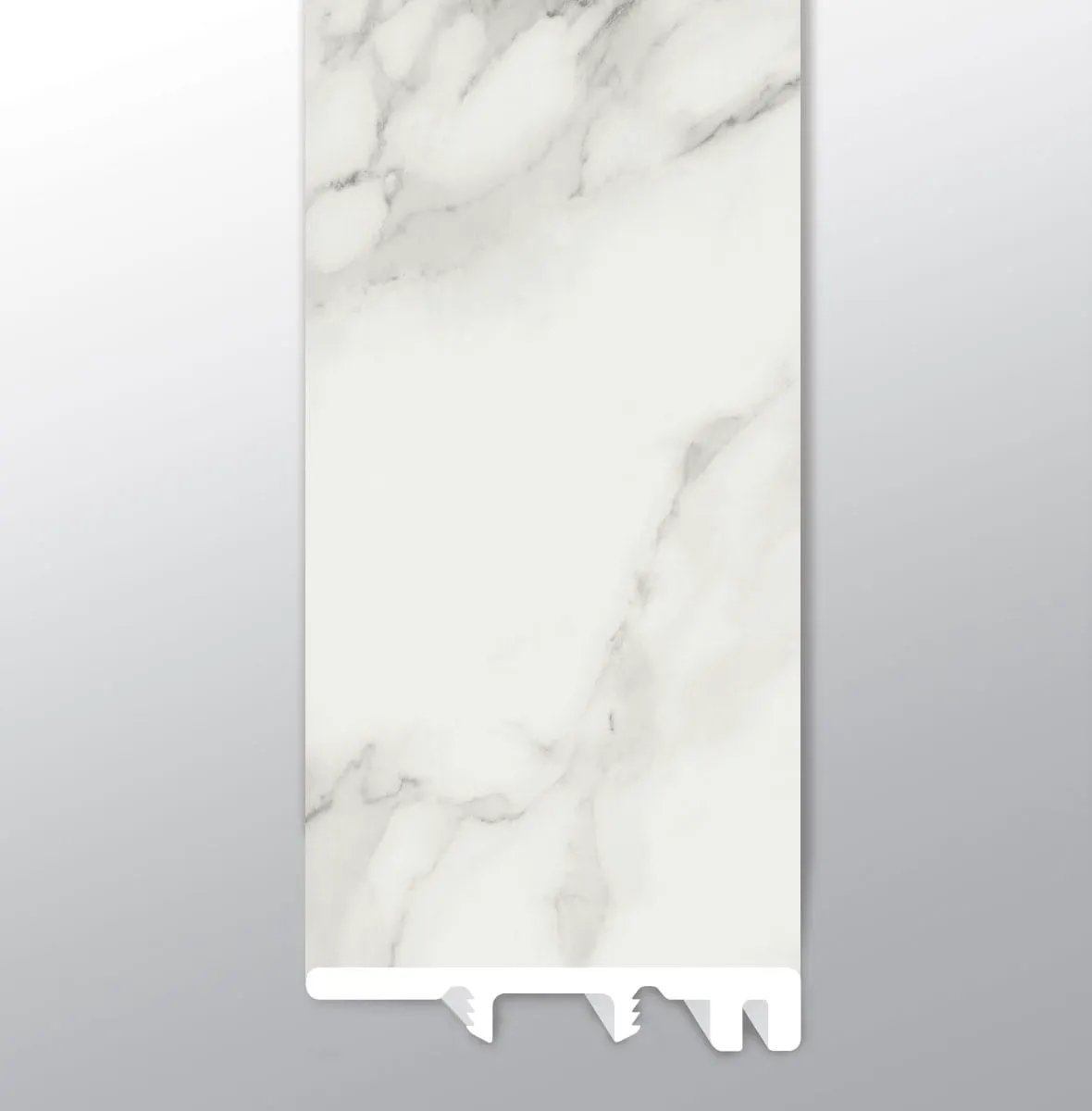 Trecento Calacatta Venosa Gold Semi Gloss End Cap Marble Look Lvt Moldings 1.5x0.25 close up