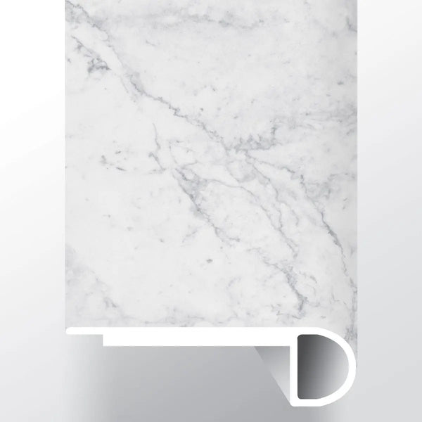 Trecento Carrara Avell Semi Gloss Flush Stair Nose Marble Look Lvt Moldings 2.75x0.75