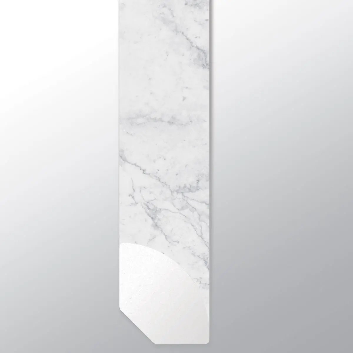Trecento Carrara Avell Semi Gloss Quarter Round Marble Look Lvt Moldings 0.64x0.75 close up
