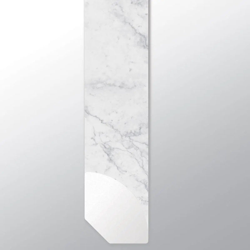 Trecento Carrara Avell Semi Gloss Quarter Round Marble Look Lvt Moldings 0.64x0.75 close up