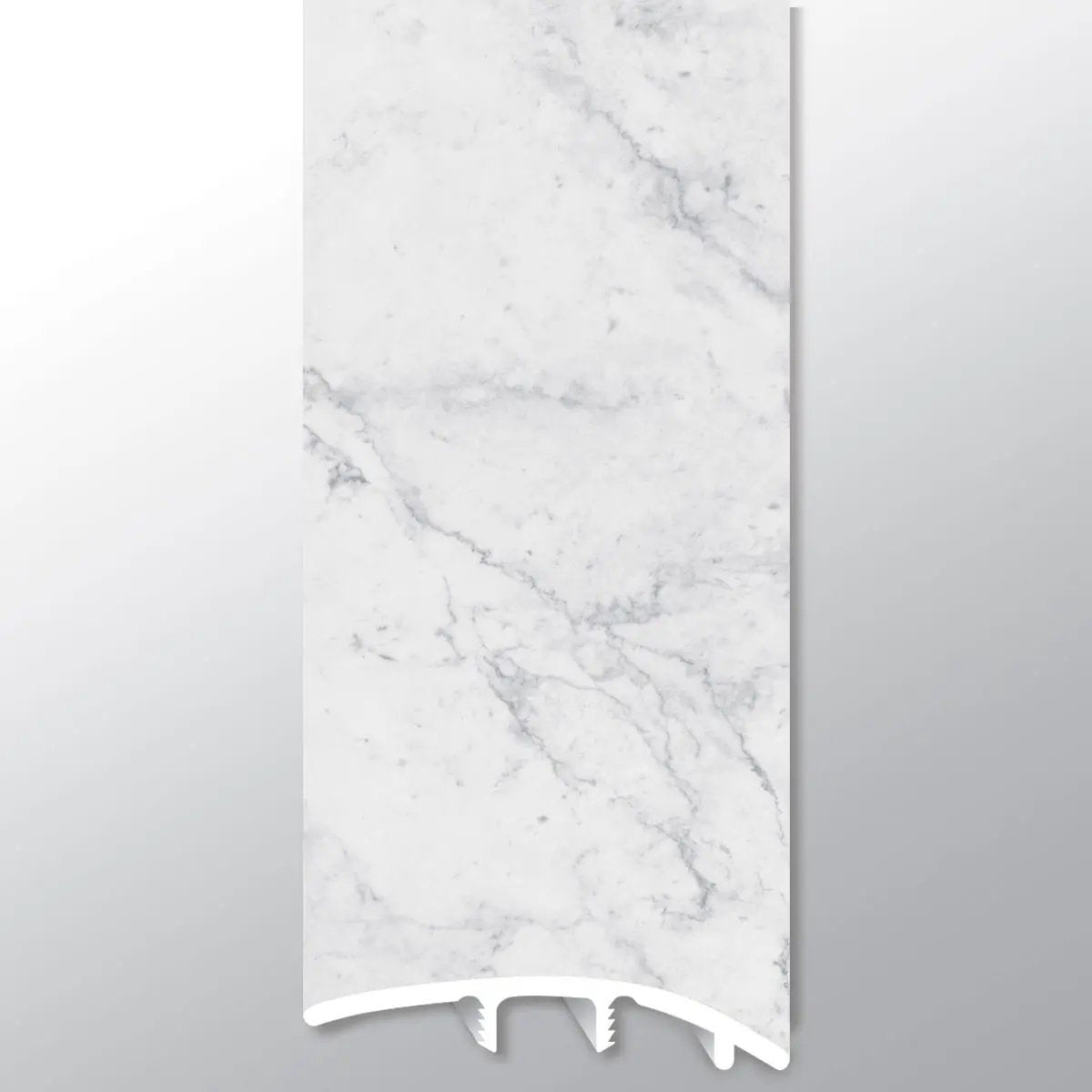 Trecento Carrara Avell Semi Gloss Stair Riser Marble Look Lvt Moldings 2.23x1.03 close up