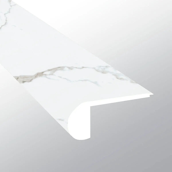Trecento Calacatta Serra Semi Gloss Flush Stair Nose Marble Look Lvt Moldings 2.75x0.75