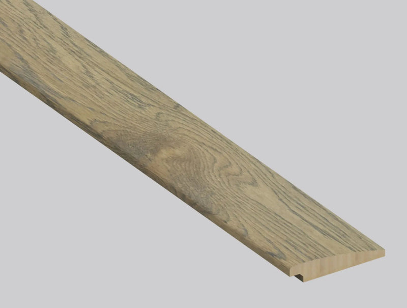 Woodhills Chestnut Heights Oak Wood Semi Gloss Stair Riser Look Moldings 1.77x0.345 close up