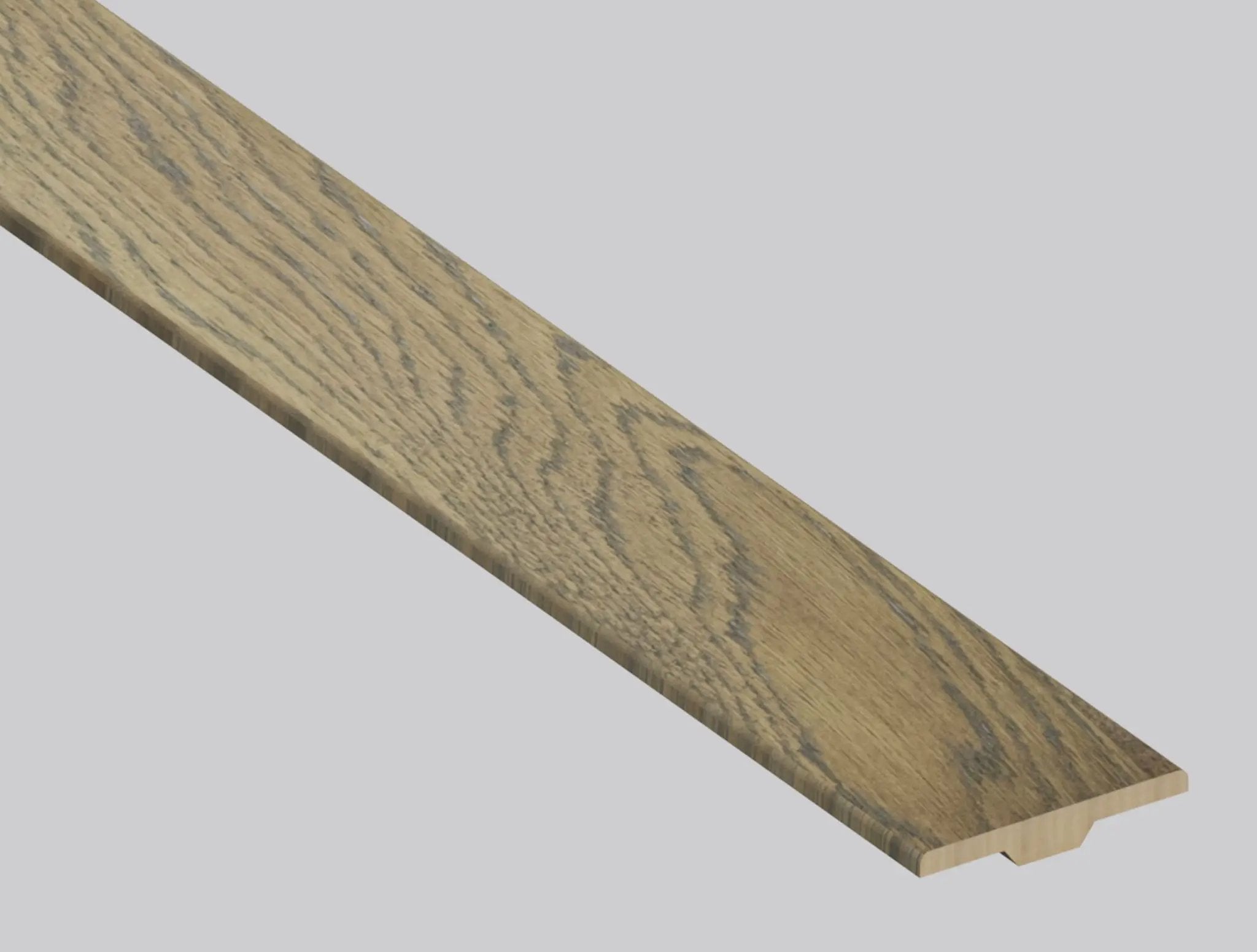Woodhills Chestnut Heights Oak Wood Semi Gloss T Molding Look Moldings 1.25x0.28 close up