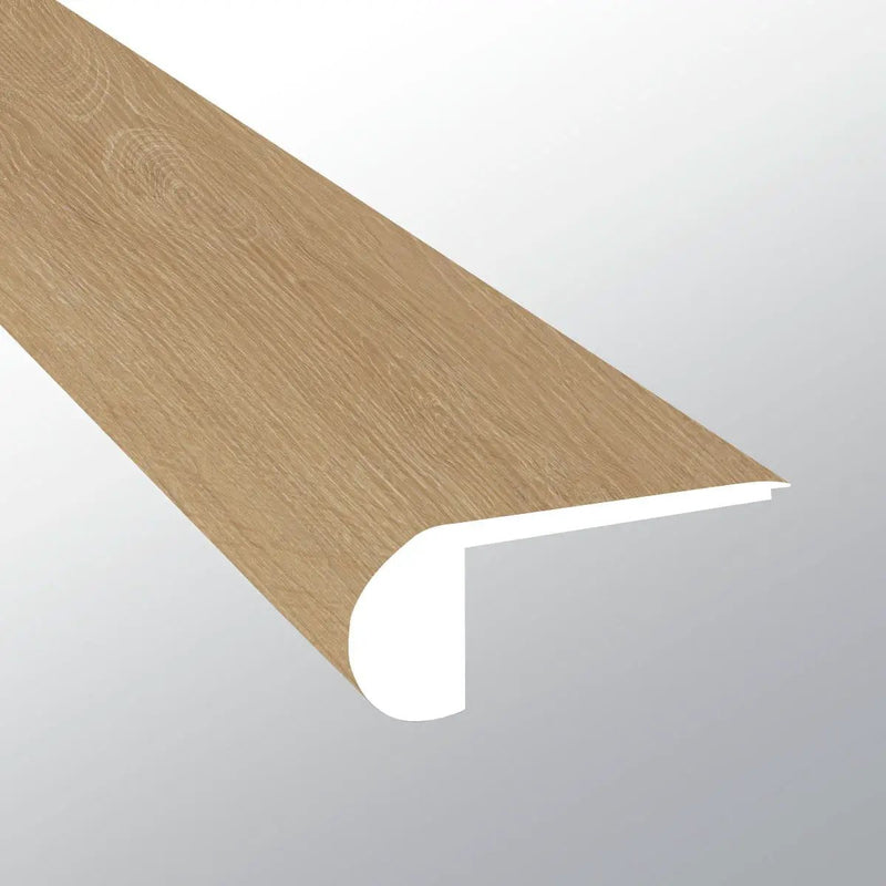 Laurel Coastal Cottage Semi Gloss Flush Stair Nose Wood Look Lvt Moldings 2.75x0.75 close up