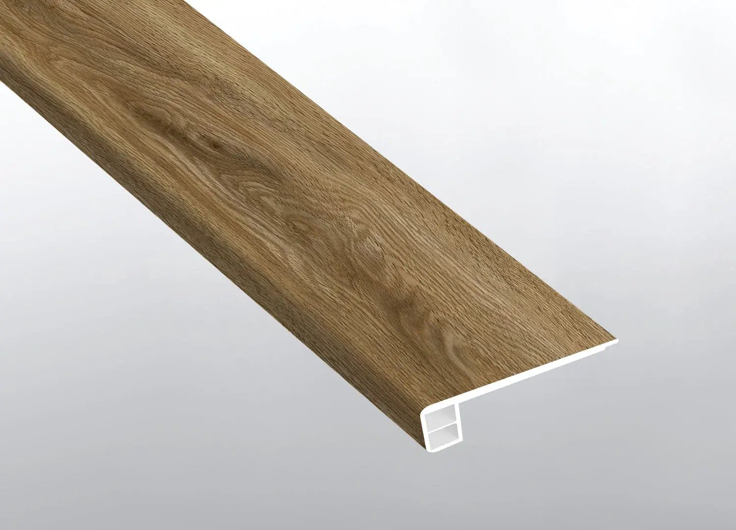 Ashton Colston Park Semi Gloss Flush Stair Nose End Cap Wood Look Lvt Moldings 2.75x0.75 close up
