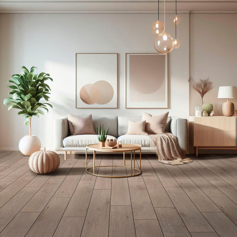 Andover Daria Umber Matte Wood Look Lvt Planks 7x48 in a finished room