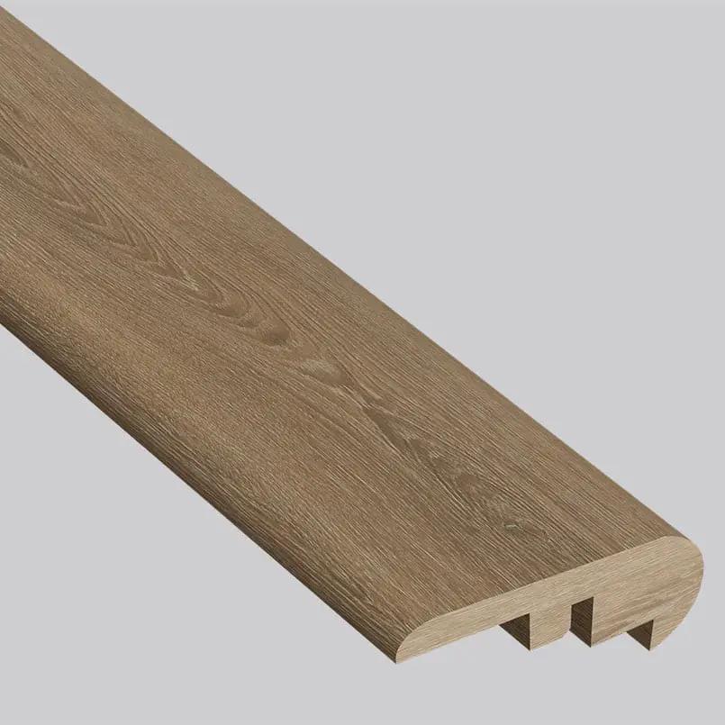 Smithcliffs Delray Semi Gloss Overlap Stair Nose Wood Look Rigid Core Moldings 2.23x1.03 close up