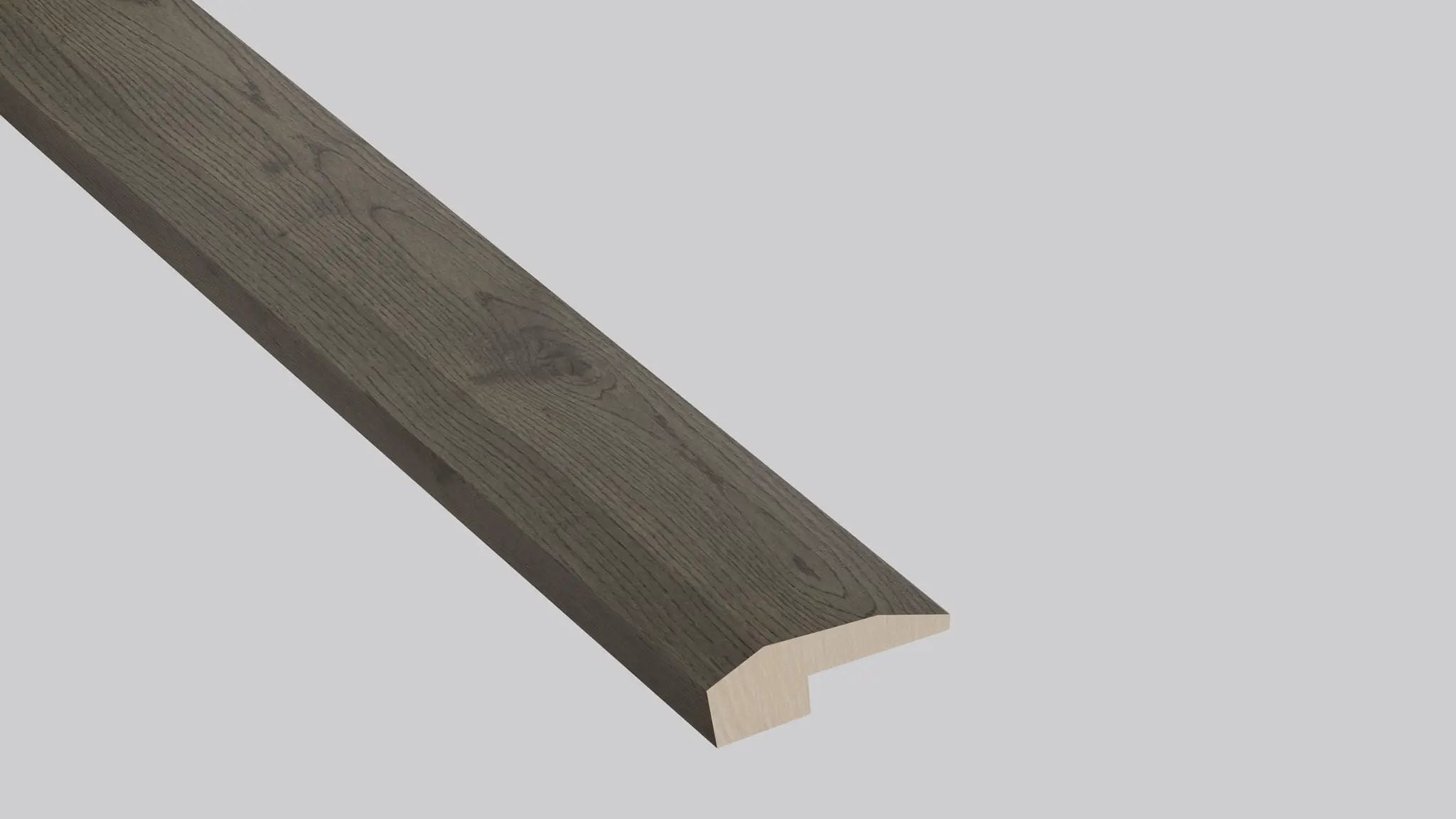 Woodhills Dorn Oak Wood Semi Gloss End Cap Look Moldings 1.5x0.52 close up